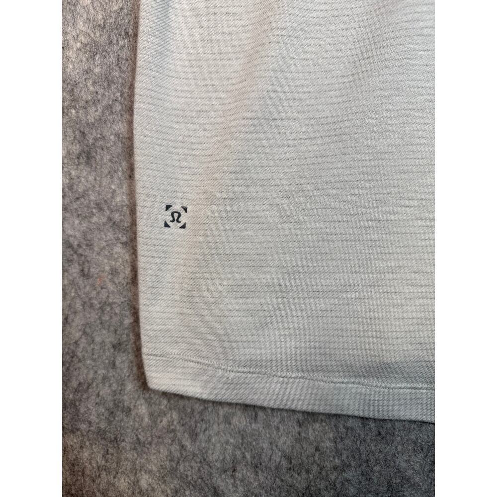 Lululemon Mens Gray Striped XL Performance Polo Stretch Comfort Golf Preppy - Picture 5 of 7